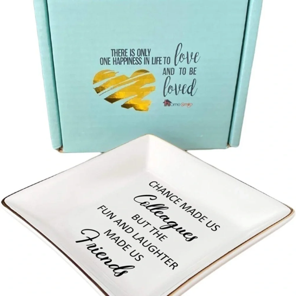 Colleagues to Friends ceramic jewelry tray